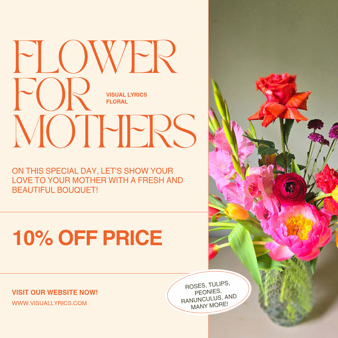 Orange Minimalist Florist Mothers Day 2025